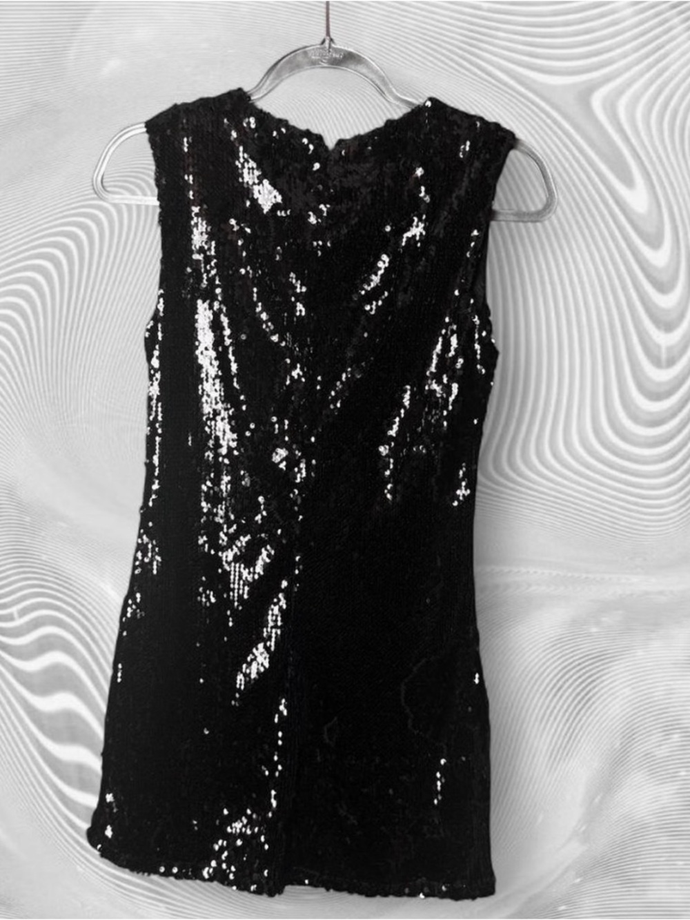 Black Sequin Sleeveless Mini Dress NWT